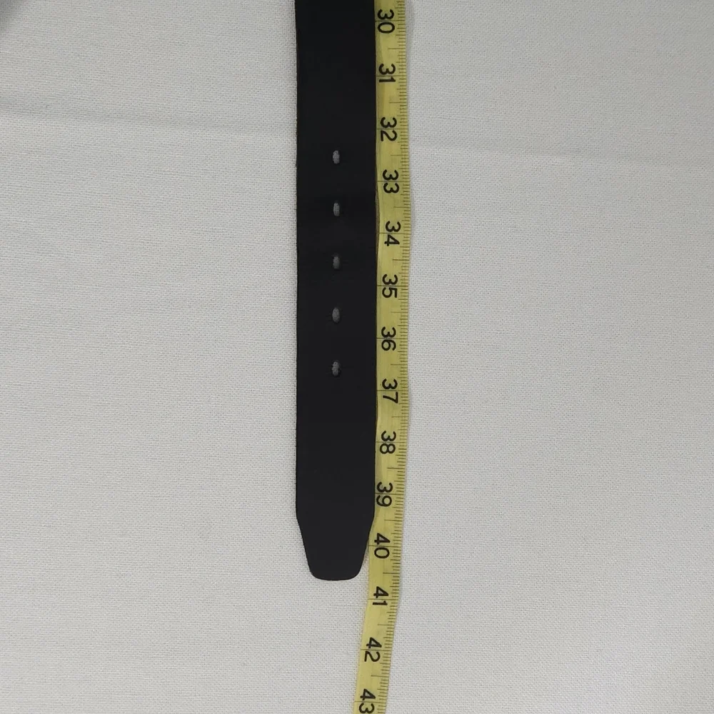 Timberland Men’s Black Genuine Leather Belt‎ 34  Black Single-Prong Distressed